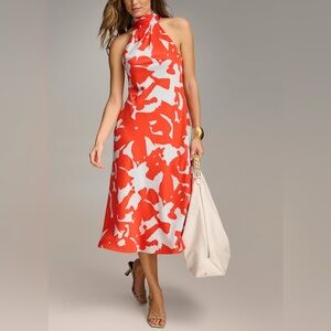 Donna Karan Halter-Neck Sleeveless Midi Dress NWT Size 10